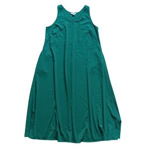 Athleta Maxi Dress Women Large Green Excellent Textured Sleeveless Scoop Neck